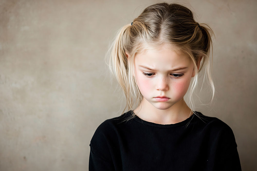 Bambina imbronciata e delusa