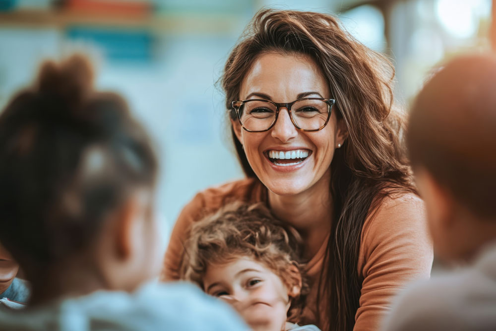 Madre e figlio felici